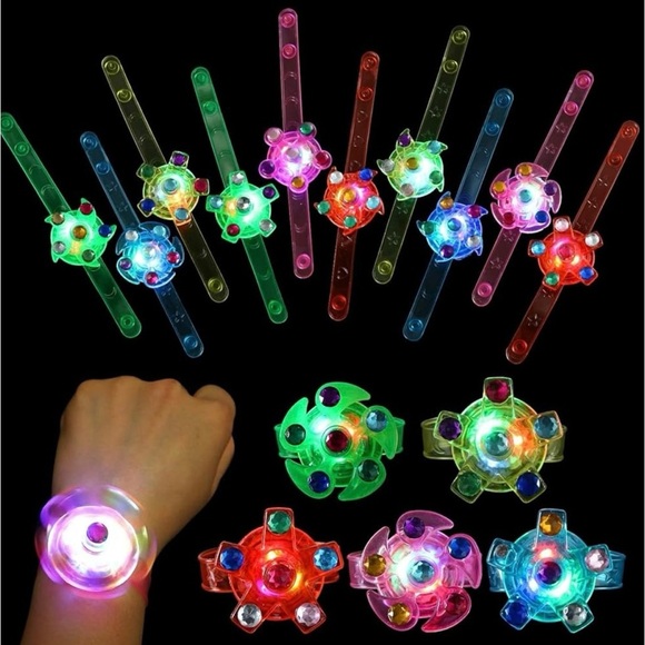 NWT LED Light Up Fidget Spinner Bracelets 12Pack🔥🔥 - Picture 1 of 9